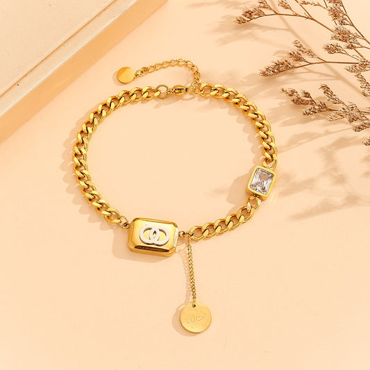 SAUQSTORE®  Radiant Mystique Gold Link Bracelet