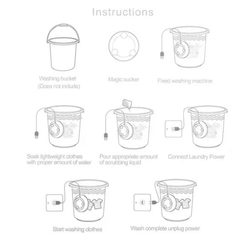 SAUQSTORE® 3 In 1 Mini Washing Machine Portable Rotating washer