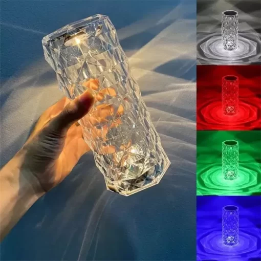 SAUQSTORE® Crystal Lamp Diamond Light Projector 16 Colors Touch & Remote Control