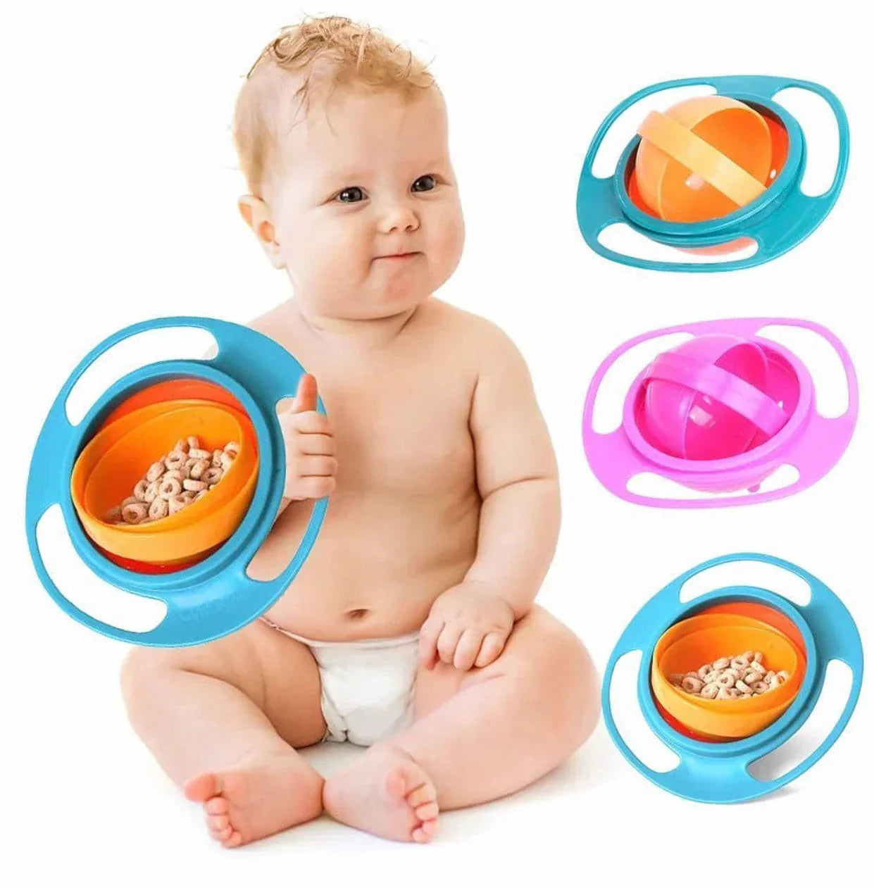 SAUQSTORE®Gyro Bowl for kids | 360 Degree bowl